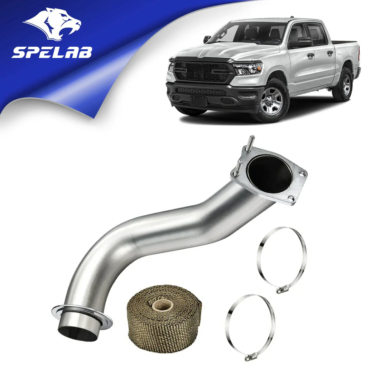 3.5'' Downpipe Exhaust For 2017-2023 L5P 6.6L Duramax Diesel Black| SPELAB-7