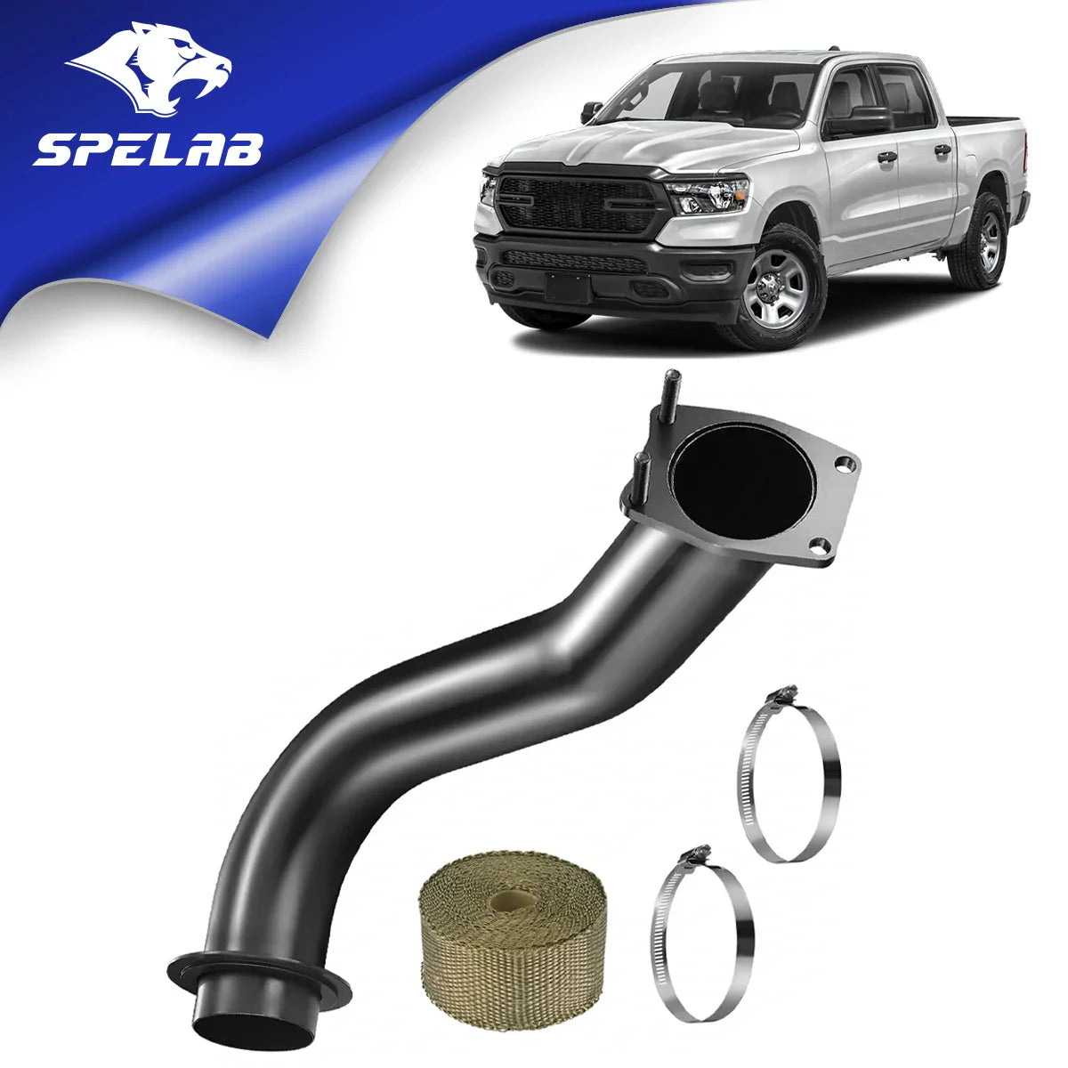3.5'' Downpipe Exhaust For 2017-2023 L5P 6.6L Duramax Diesel Black| SPELAB-5