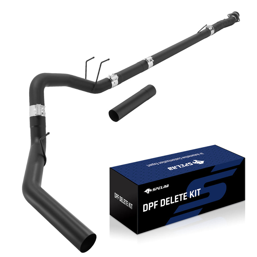 Black 4.0" Downpipe-Back Exhaust for 2011-2024 Ford 6.7 Powerstroke F250 F350 F450