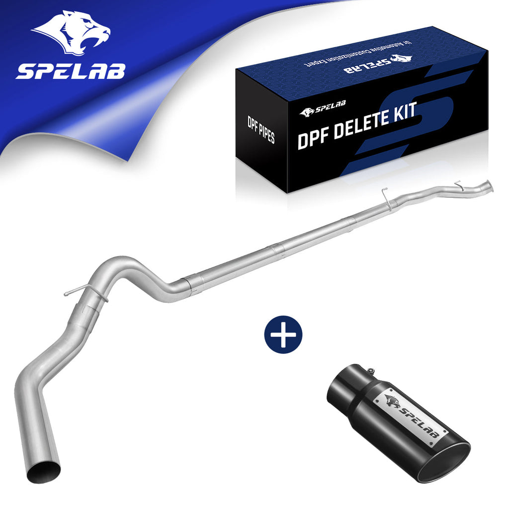 4"  2007.5-2012 6.7 Cummins DPF Delete Race Pipe | Dodge Ram 2500/3500 | SPELAB-13
