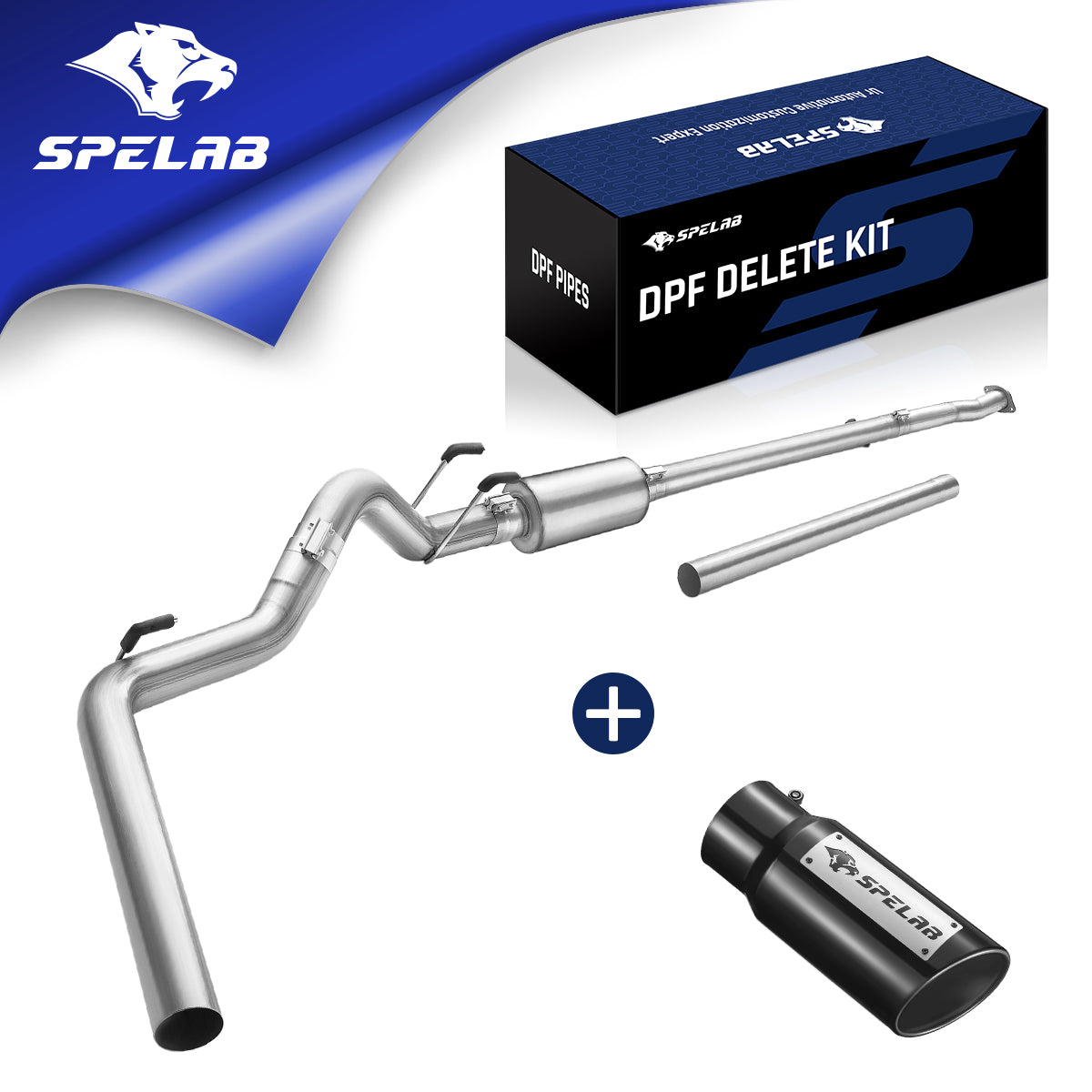 4" Downpipe-Back Cab&Chassis 2011-2019 Ford 6.7 Powerstroke DPF Delete Race Pipe | SPELAB-3