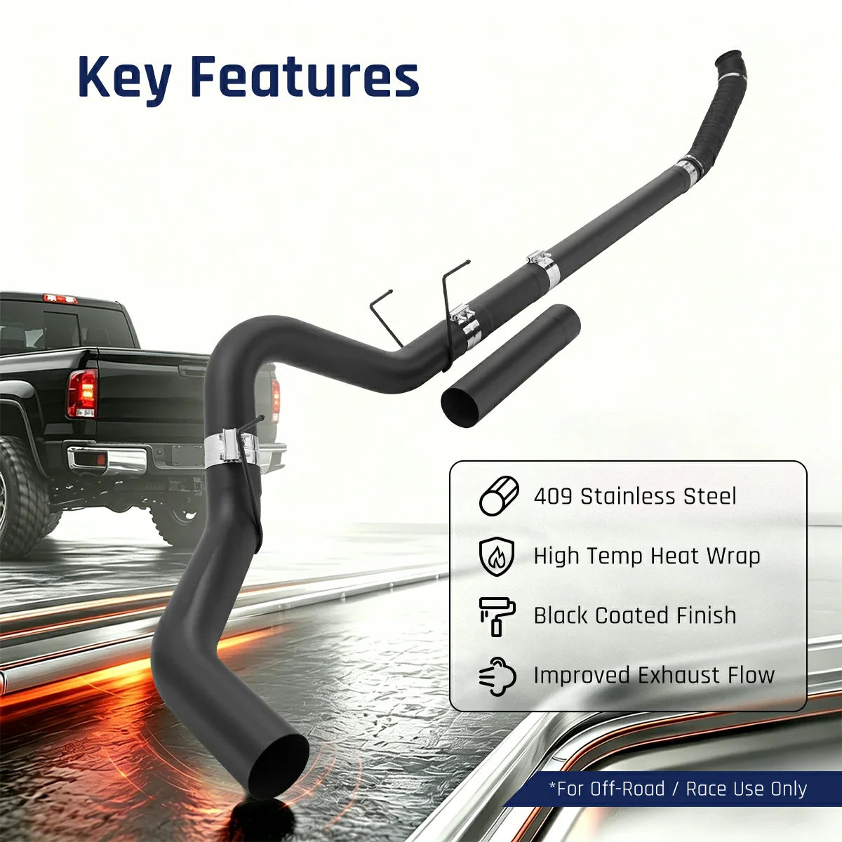 For 4"/5" DPF Delete Race Pipe 2004.5-2007 Dodge Ram 2500/3500 5.9L Diesel | SPELAB