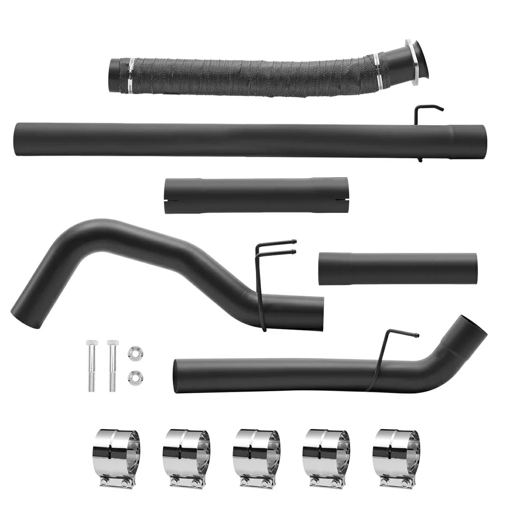 Black 4.0" Downpipe-Back Exhaust for 2011-2024 Ford 6.7 Powerstroke F250 F350 F450