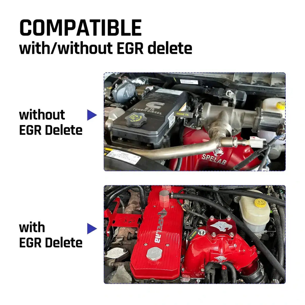 SPELAB 6.7L Cummins intake horn compatible with or without EGR delete