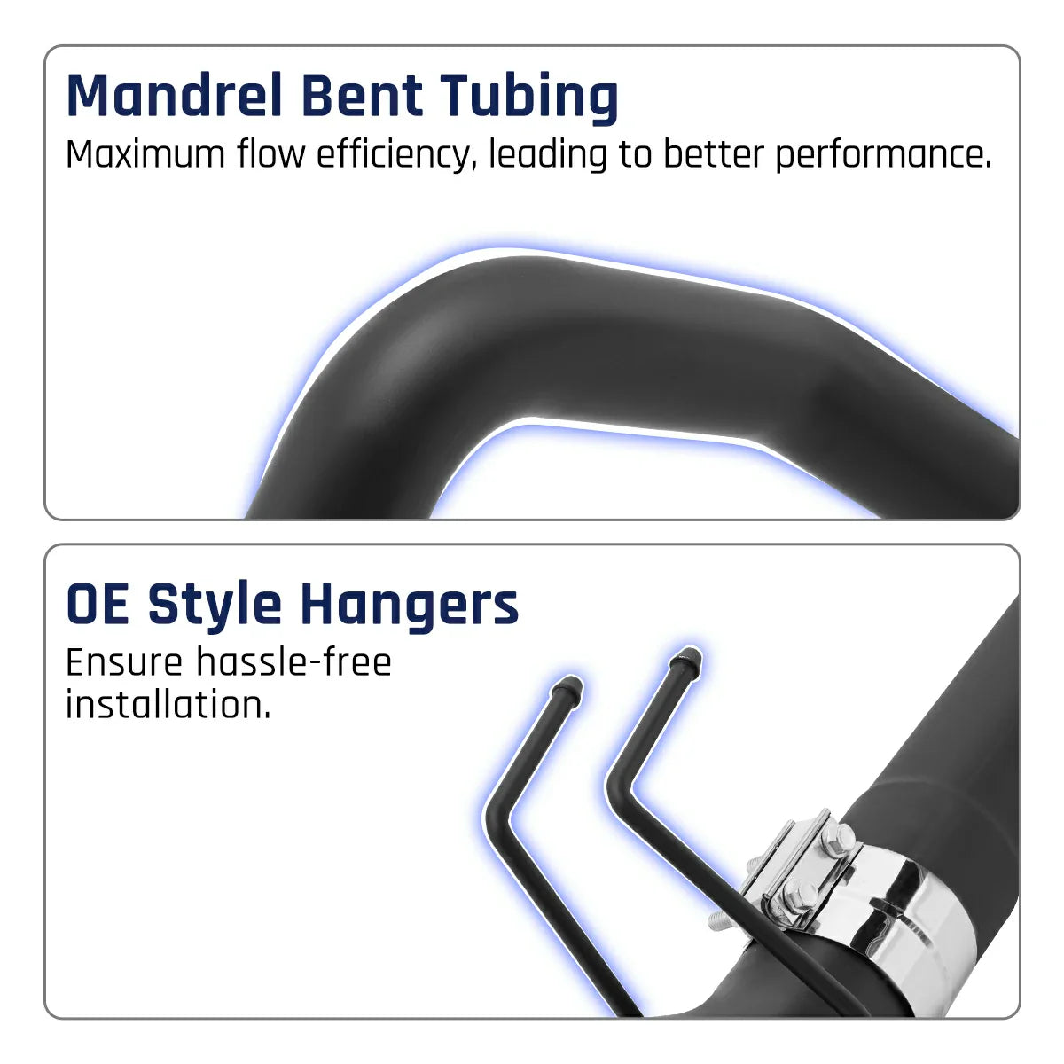 Black 4.0" Downpipe-Back Exhaust for 2011-2024 Ford 6.7 Powerstroke F250 F350 F450