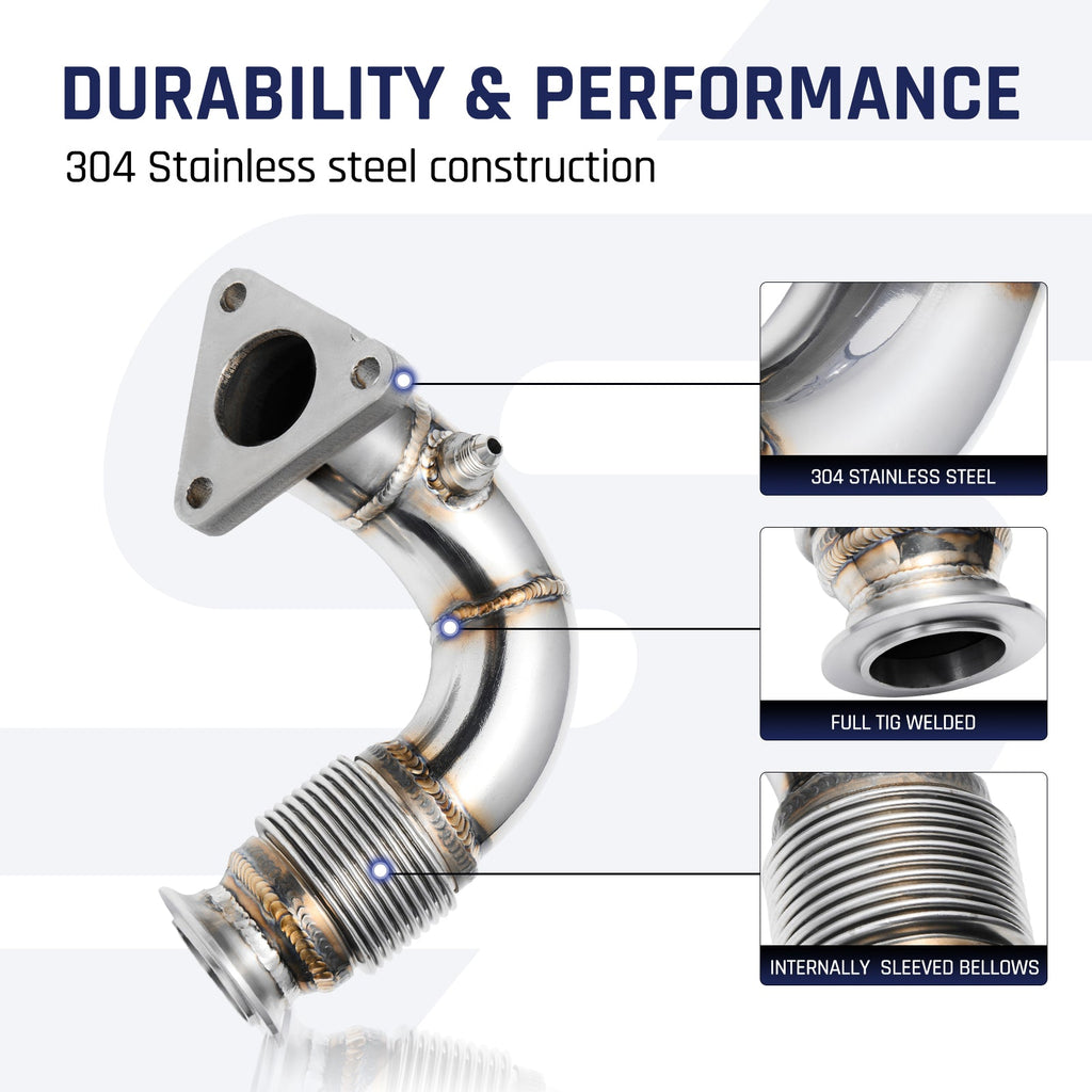 Exhaust Up-Pipe High-Flow for 2011-2014 Ford 6.7 Powerstroke F250 F350 F450 F550