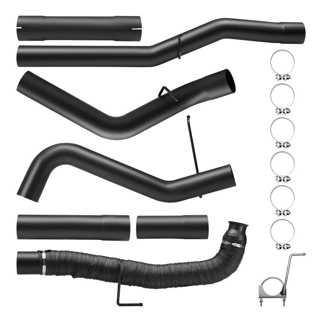 Black 4.0" Downpipe-Back Exhaust for 2011-2015 LML 6.6 Duramax DPF Delete Kit | SPELAB