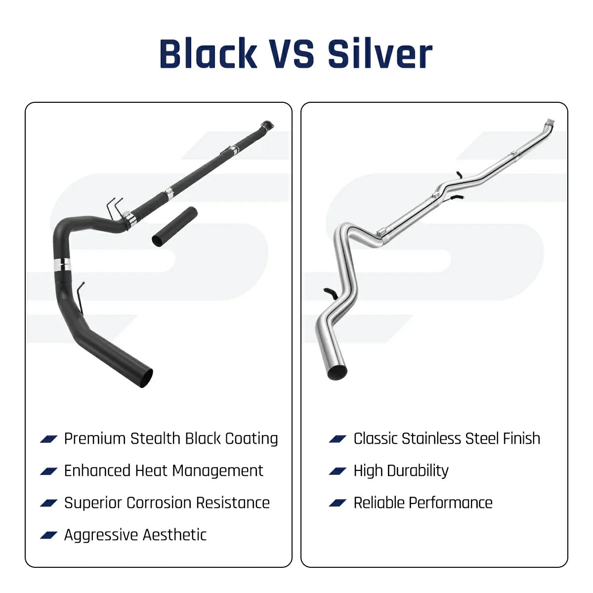 Black 4.0" Downpipe-Back Exhaust for 2011-2024 Ford 6.7 Powerstroke F250 F350 F450