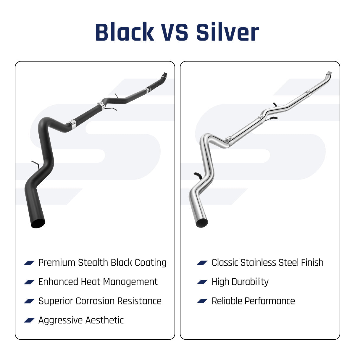 Black 4.0" Downpipe-Back Exhaust for 2007.5-2010 LMM 6.6L Duramax | SPELAB