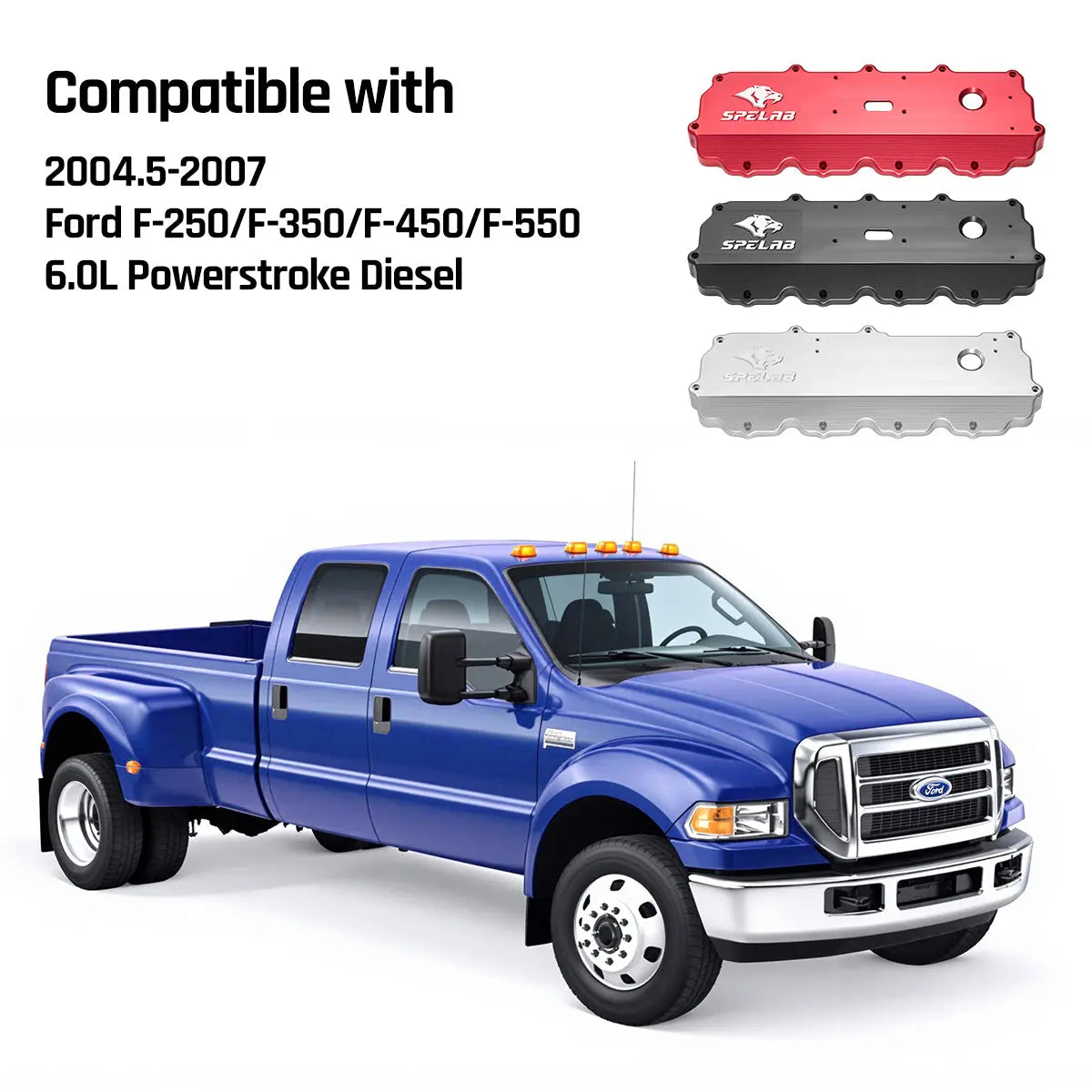 Billet Aluminum Valve Cover for 2004.5–2007 Ford 6.0L Powerstroke | SPELAB