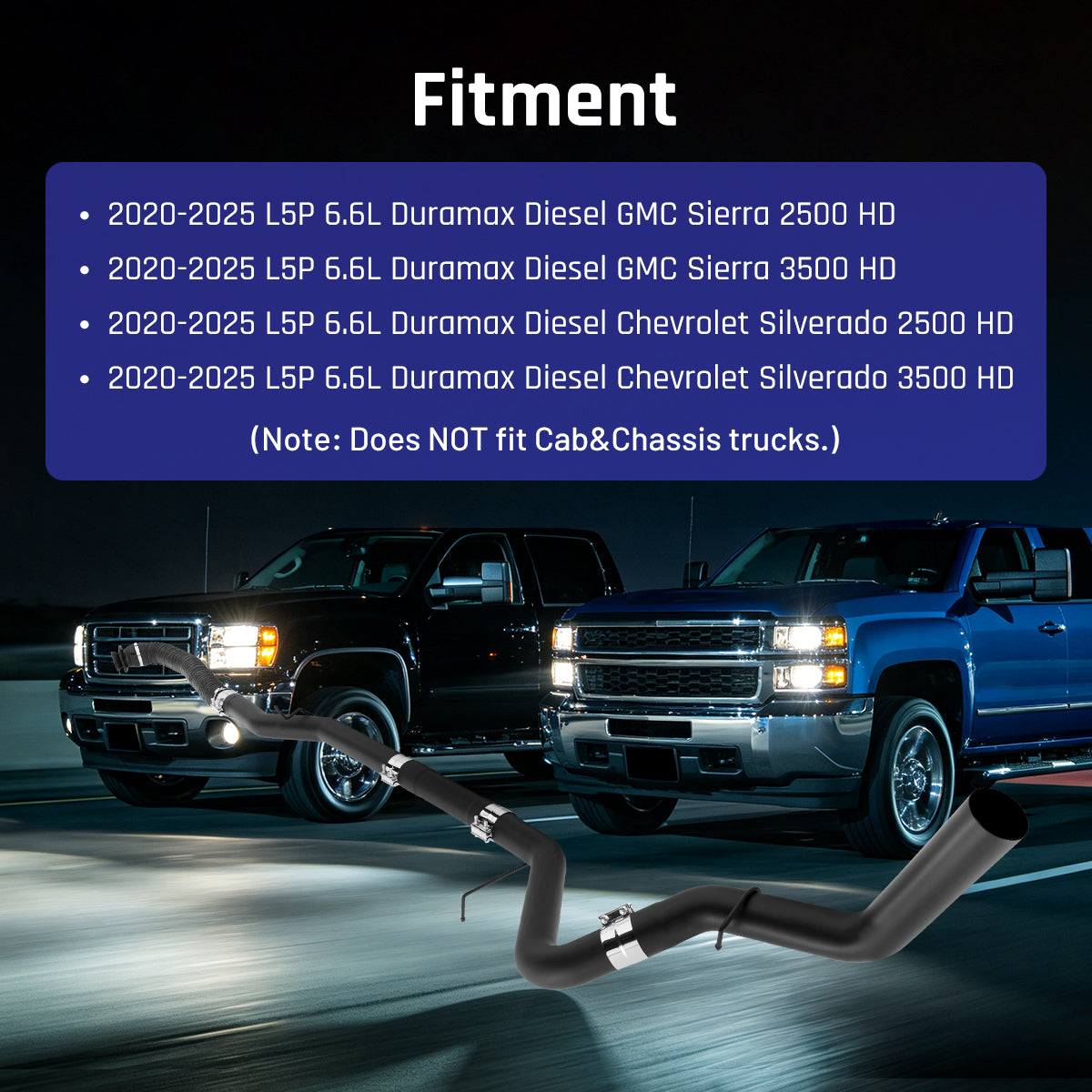 Black 4.0" Downpipe-Back Exhaust for 2020-2025 L5P 6.6 Duramax DPF Delete Kit | SPELAB