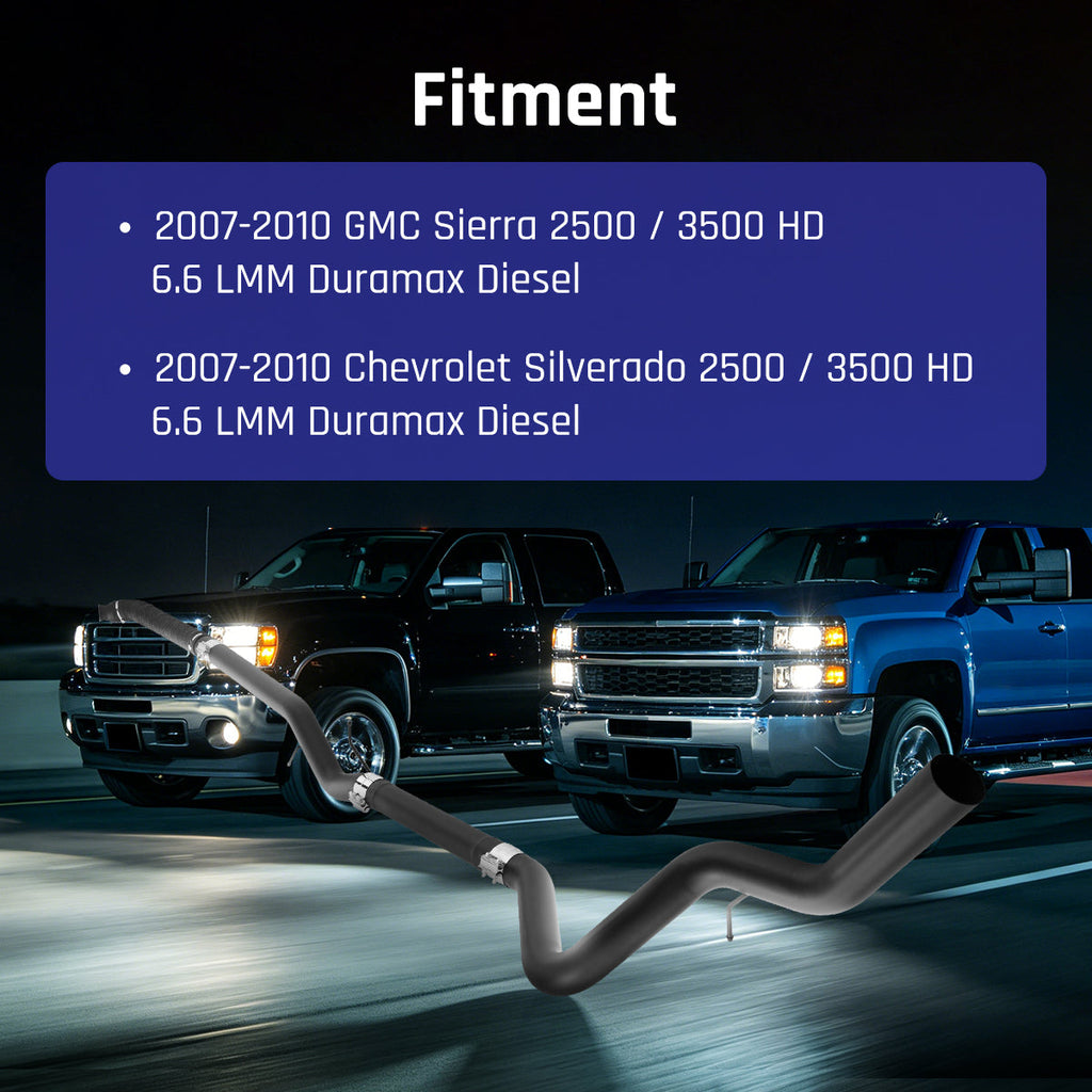 Black 4.0" Downpipe-Back Exhaust for 2007.5-2010 LMM 6.6L Duramax | SPELAB
