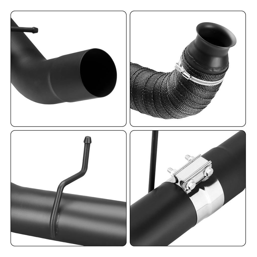 Black 4.0" Downpipe-Back Exhaust for 2011-2015 LML 6.6 Duramax DPF Delete Kit | SPELAB