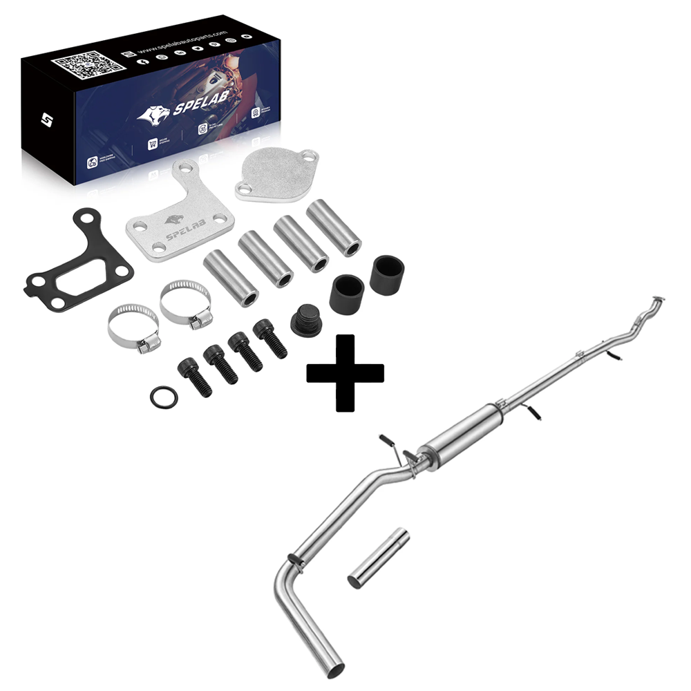3" Turbo-Back 2016-2019 2.8L Duramax DPF Delete Race Pipe w/Muffler | SPELAB-4