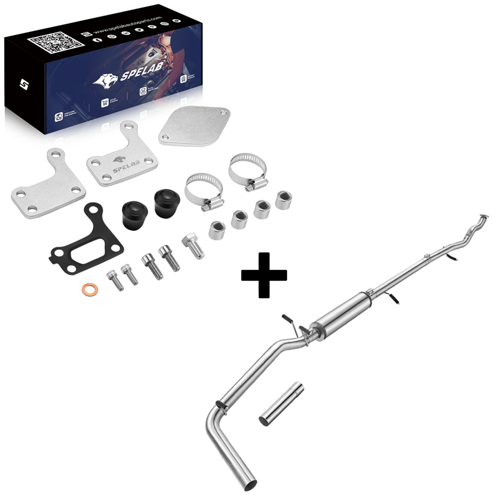 3" Turbo-Back 2016-2019 2.8L Duramax DPF Delete Race Pipe w/Muffler | SPELAB-5