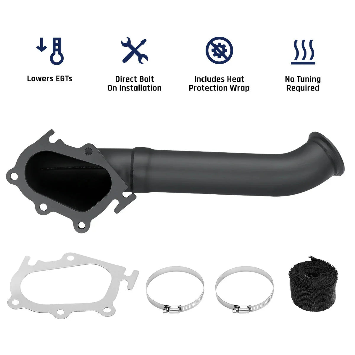 3″ Turbo Outlet Downpipe Exhaust for 2001-2004 Chevrolet 6.6L Duramax LB7