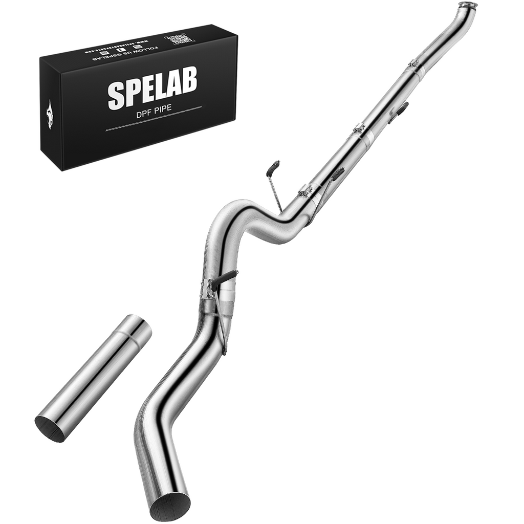 4" Turbo-Back 2007.5-2009 6.7 Cummins DPF Delete Race Pipe w/Muffler | SPELAB-2