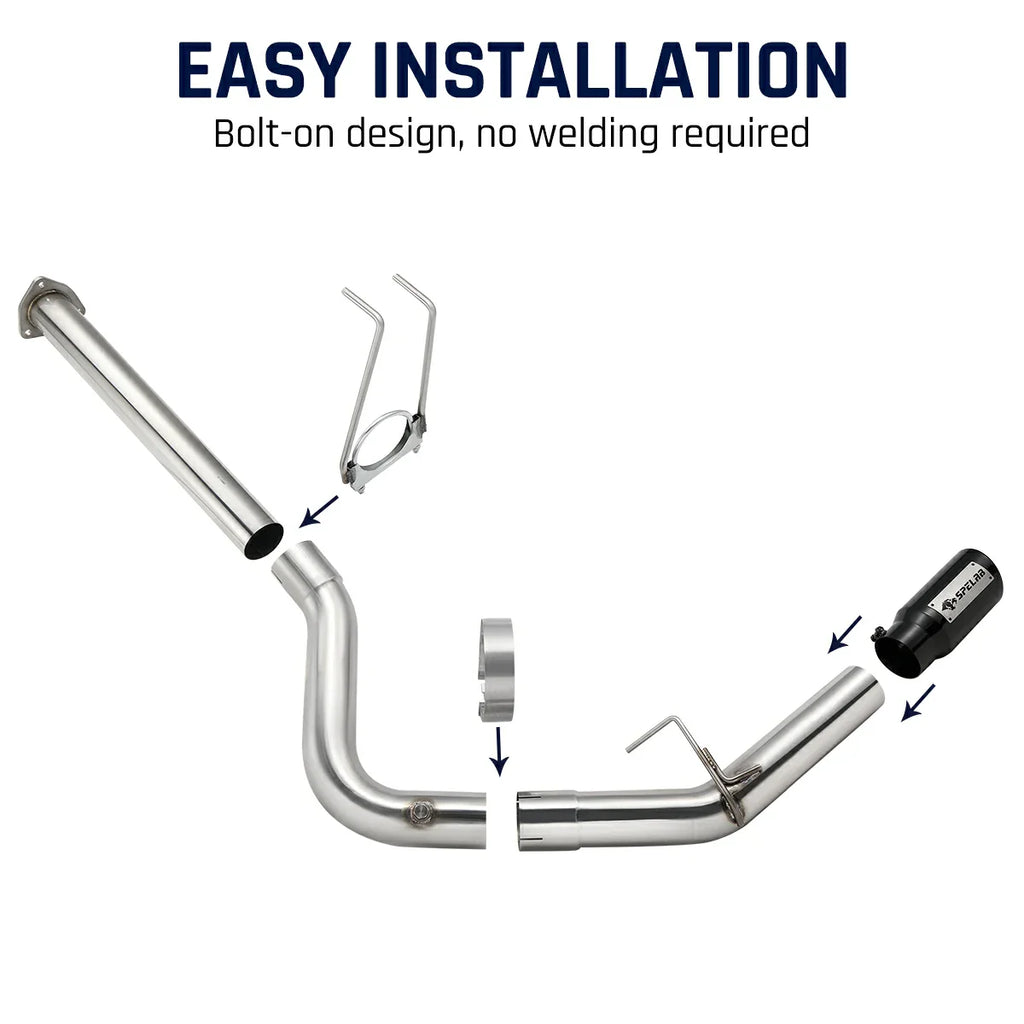 4'' DPF Back Exhaust Single Side Exit 2011-2016 6.7L Powerstroke Ford F250 F350 F450