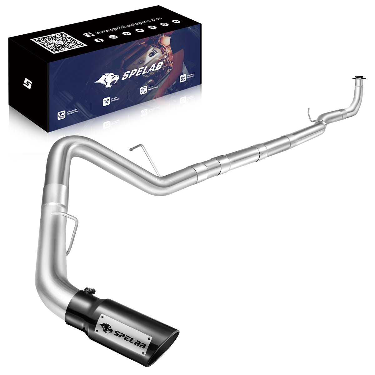 4" Downpipe-Back 2017-2019 L5P 6.6 Duramax DPF Delete Race Pipe（Free Exhaust Tips）-5