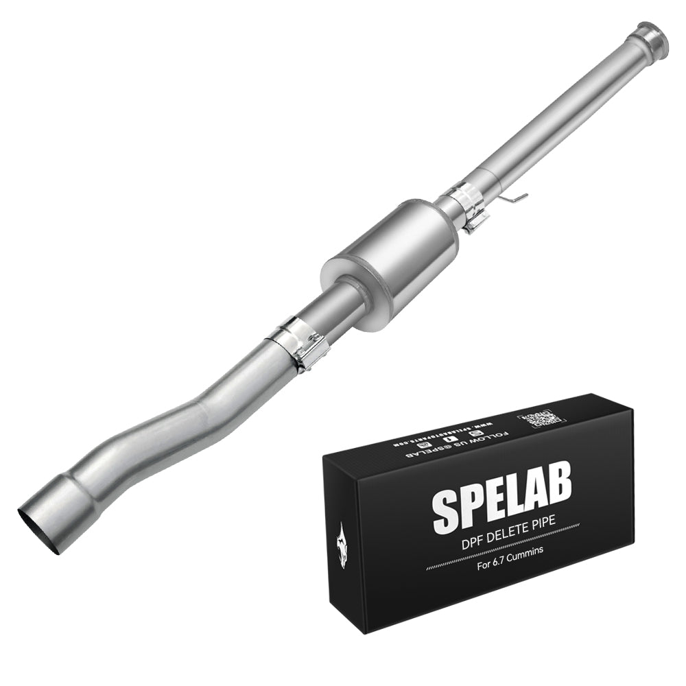 4" DPF Delete Race Pipe w/Muffler for 2019-2025 Dodge Ram 2500/3500 6.7L Diesel | SPELAB