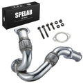 Exhaust Up-Pipe Y-Pipe for Ford 2003-2007 6.0L Powerstroke Diesel F250 F350 F450 Heavy Duty Polished | SPELAB