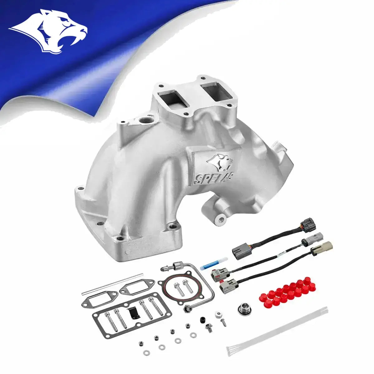 SPELAB silver 6.7L Cummins intake manifold kit with complete installation components