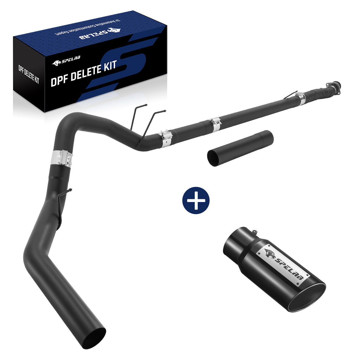 Black 4.0" Downpipe-Back Exhaust for 2011-2024 Ford 6.7 Powerstroke F250 F350 F450