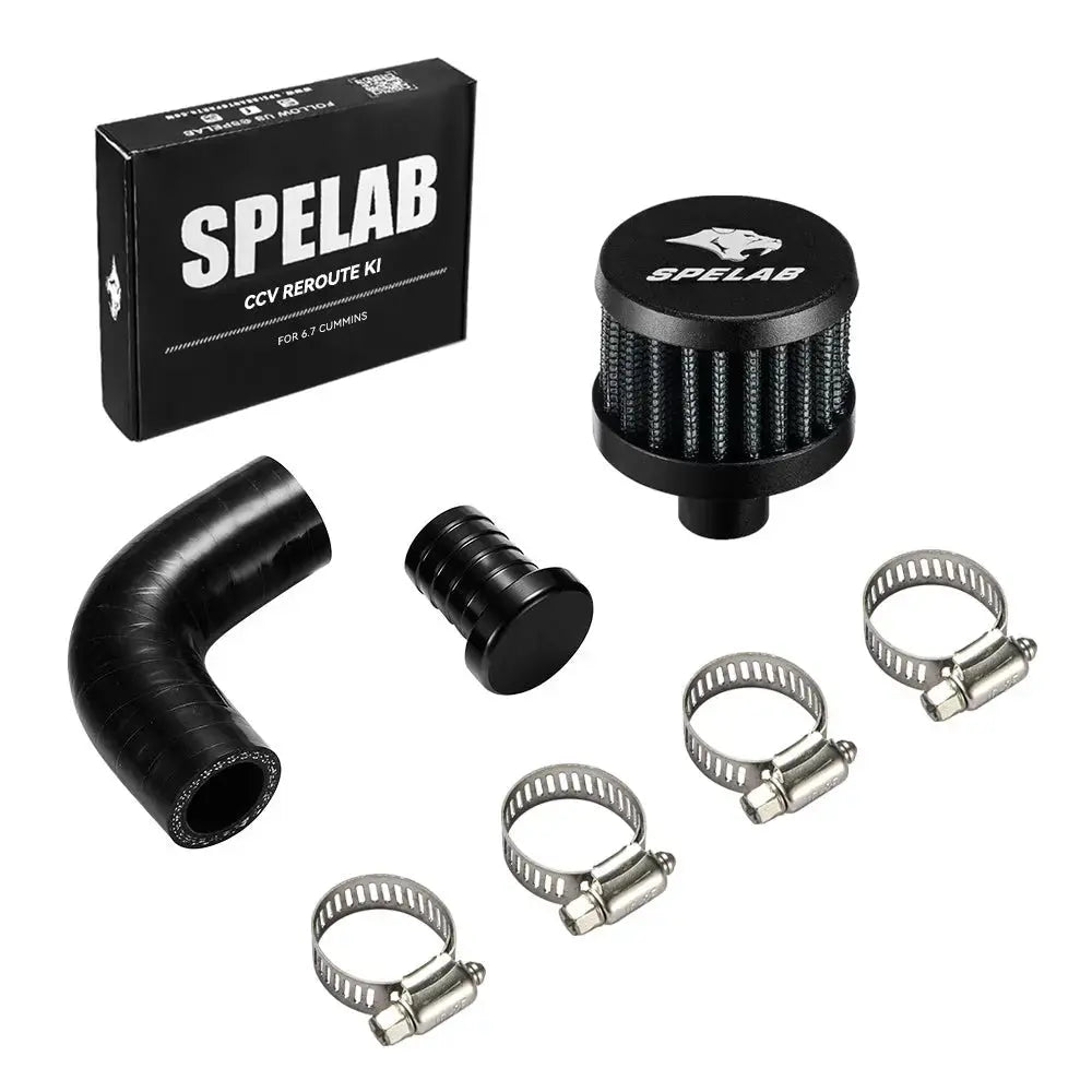 SPELAB 2007.5-2024 6.7L Cummins CCV PCV ReRoute Engine Ventilation Kit