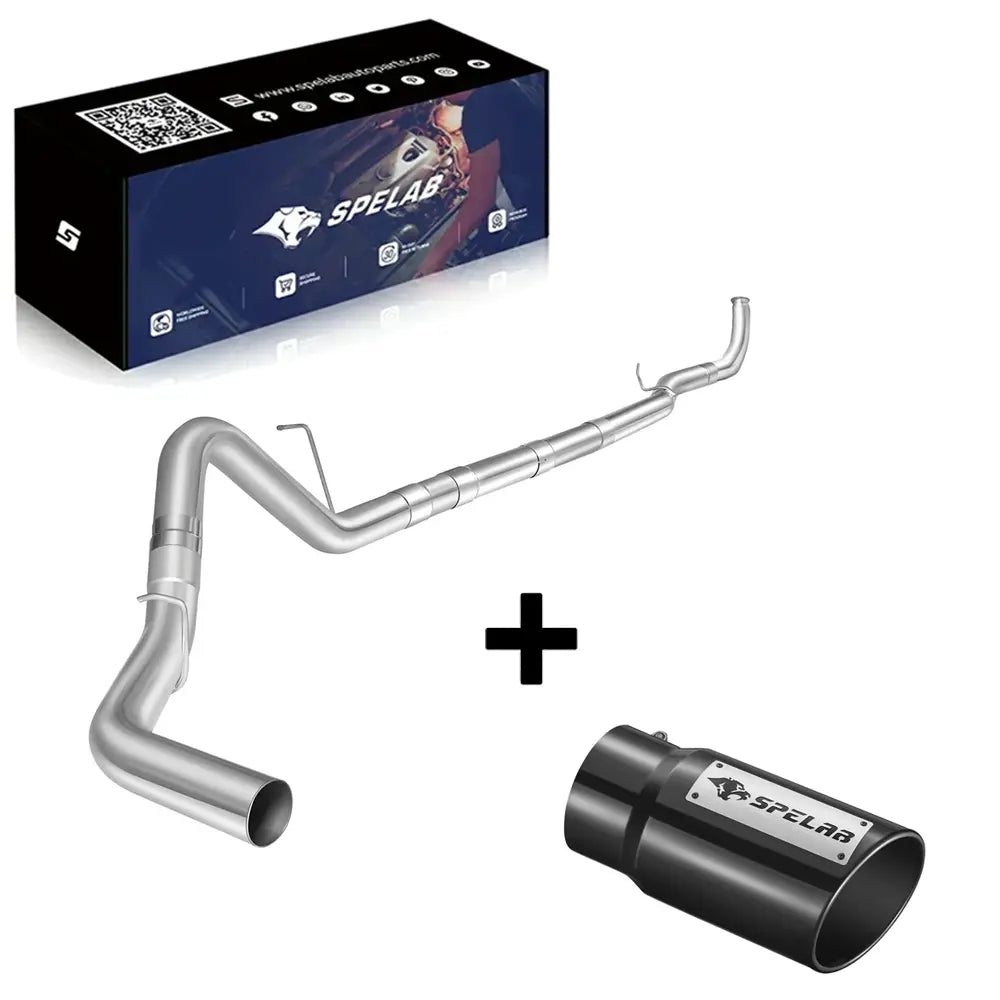 SPELAB 4"/5" Downpipe-Back 2011-2015 LML 6.6 Duramax DPF Delete Race Pipe（Free Exhaust Tips）