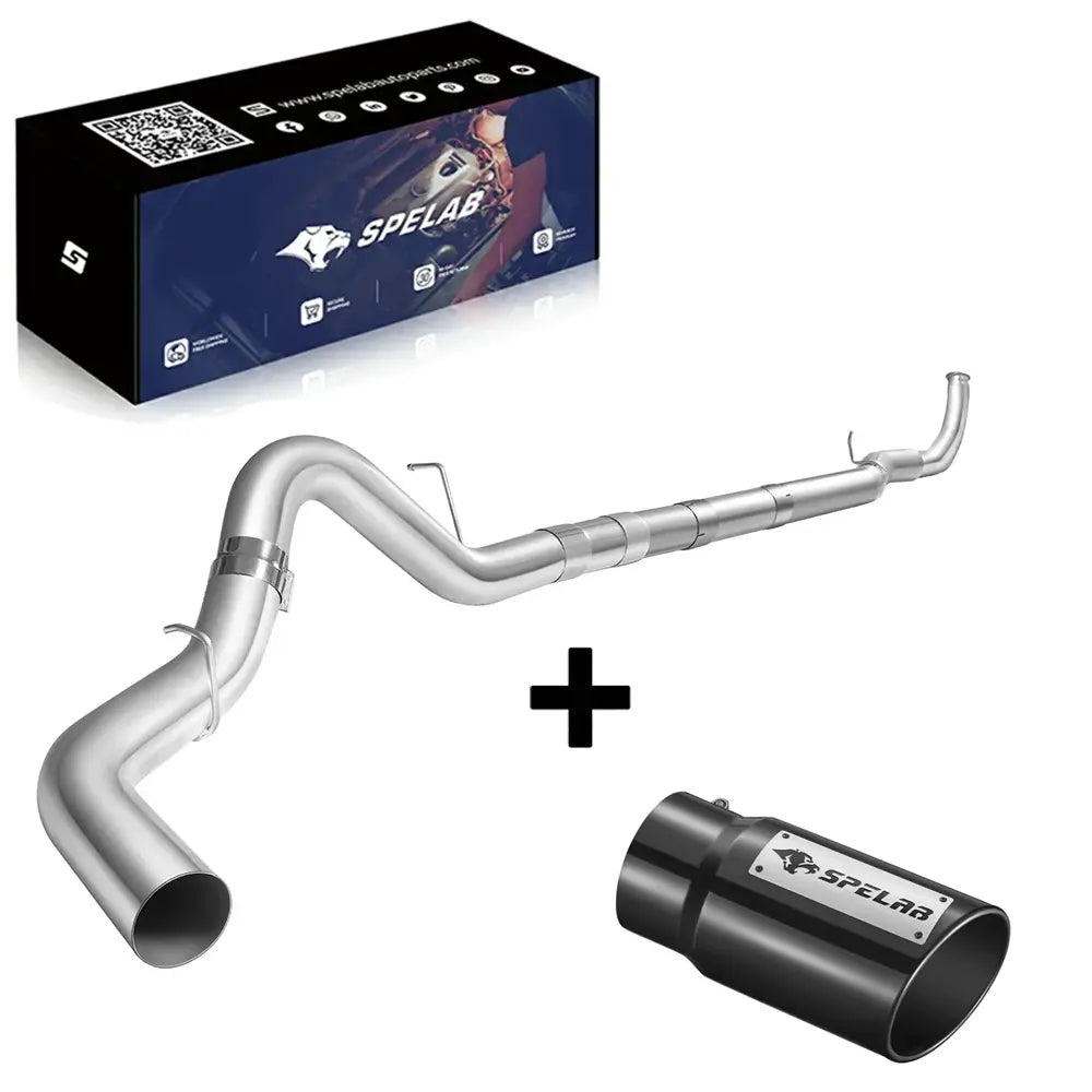 SPELAB 4"/5" Downpipe-Back 2011-2015 LML 6.6 Duramax DPF Delete Race Pipe（Free Exhaust Tips）