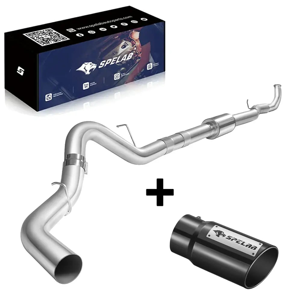 SPELAB 4"/5" Downpipe-Back 2011-2015 LML 6.6 Duramax DPF Delete Race Pipe（Free Exhaust Tips）