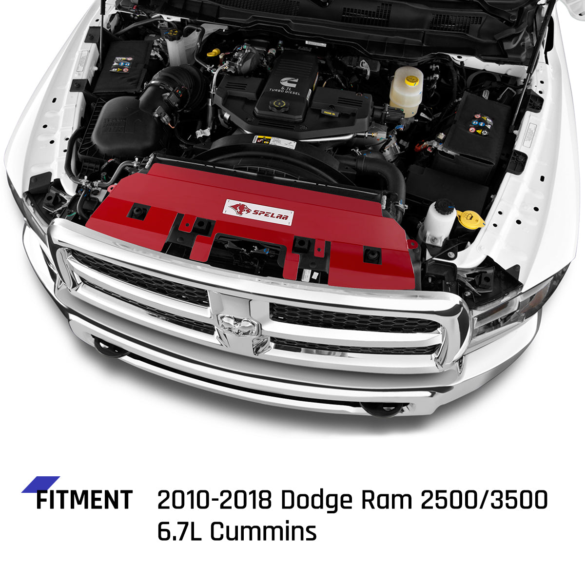 Aluminum Radiator Cover for 2010-2018 Dodge Ram 2500/3500 6.7L Diesel | SPELAB